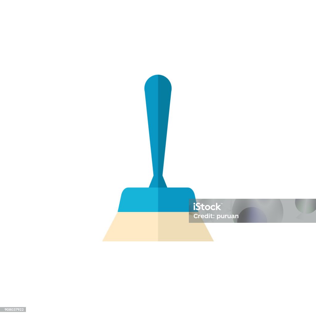 Плоская иконка - Кисть - Векторная графика Белый роялти-фри Плоская иконка - Кисть - Векторная графика Белый роялти-фри