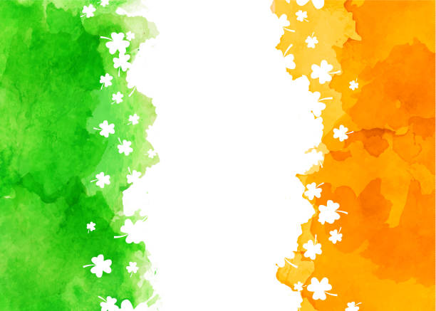 st. patrick's day 배경 - flag symbol painted image grunge stock illustrations