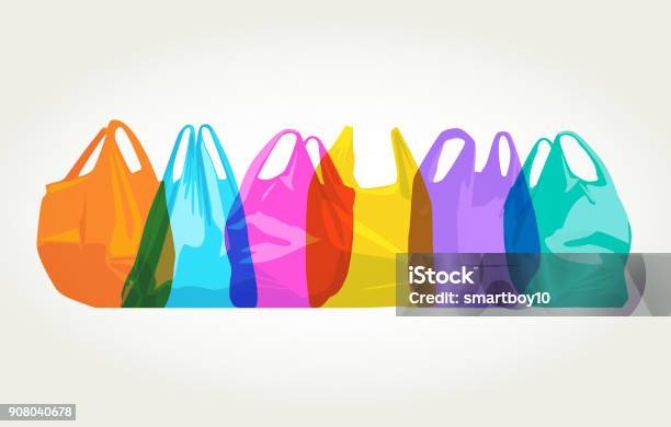 Plastic Carrier Bags Stock Illustration - Download Image Now - Plastic Bag, Shopping Bag, Plastic