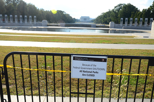 National monuments and museums in Washington DC were closed during the U.S. governemnt shutdown in 2013.