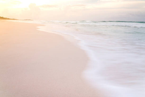 Beautiful sunrise over the beach and the sea