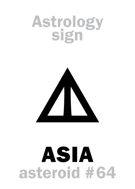 ilustrações de stock, clip art, desenhos animados e ícones de astrology alphabet: asia, asteroid #64. hieroglyphics character sign (single symbol). - map the future of civilization