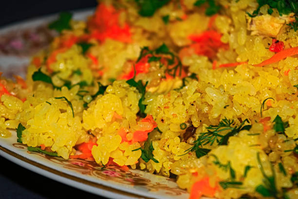 istock Pilaf on a plate close-up 908047160