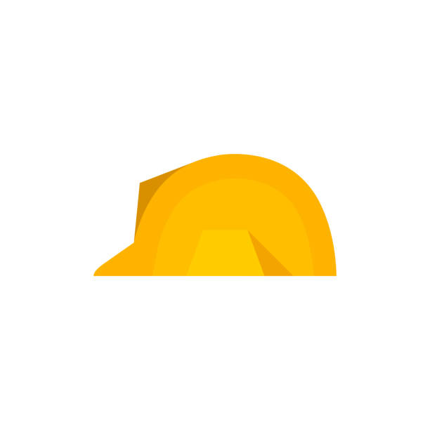 ilustrações de stock, clip art, desenhos animados e ícones de flat icon - hard hat - protective workwear hat violence construction