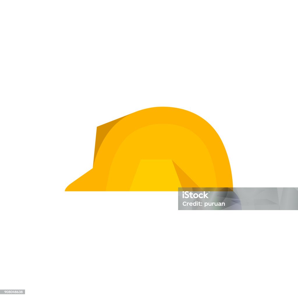 Flat icon - Hard hat Hard hat icon in flat color style. Construction gear head protection builder worker Hardhat stock vector