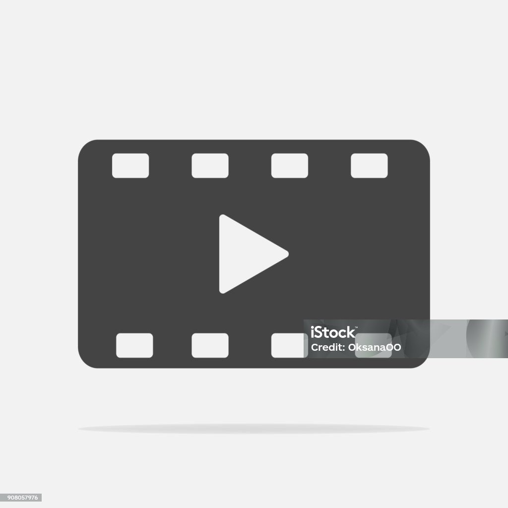 Video play icon. Vector illustration play video on grey background. Advice stock vector