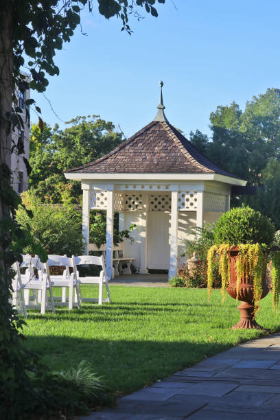 istock Events ceremony in a park setup background. 908070318