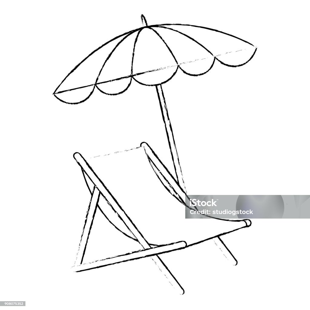 beach chair with umbrella beach chair with umbrella vector illustration design Armchair stock vector