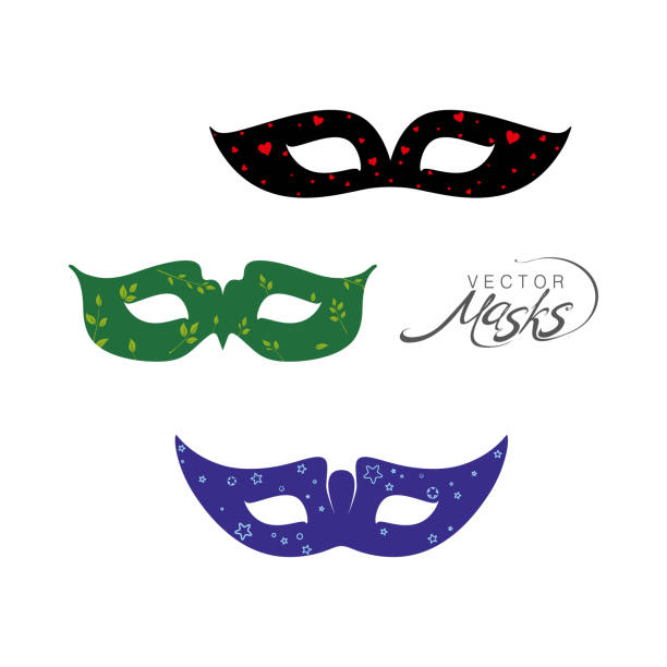 3 つのマスク。ベクトル パーティー マスク。 - femme fatale点のイラスト素材／クリップアート素材／マンガ素材／アイコン素材