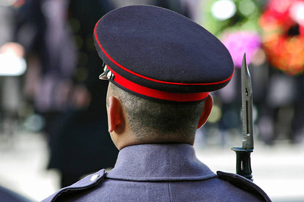 istock Soldier at attention for memorial service 90812560