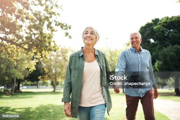 Staying In Love Is Something Very Special Stock Photo - Download Image Now - Walking, Senior Adult, Senior Couple