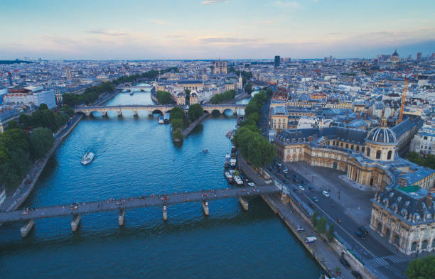 istock Seine river Paris sunset aerial 908134664