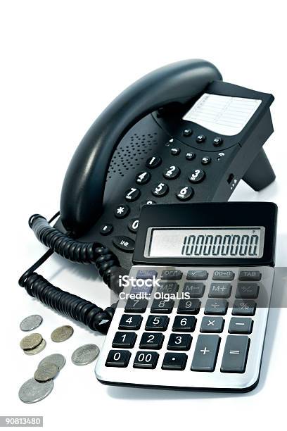 Foto de Telefone E Calculadora e mais fotos de stock de Antigo - Antigo, Calculadora, Calcular