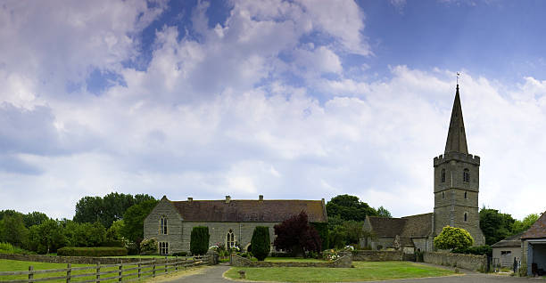 istock Country church and manor house 90814134