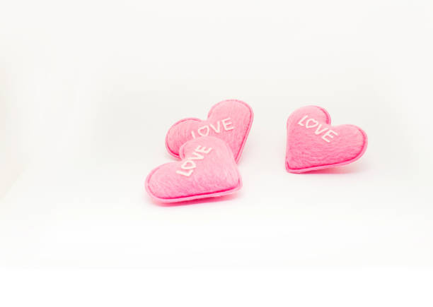 istock pastel pink heart sweet love with white background. 908141870