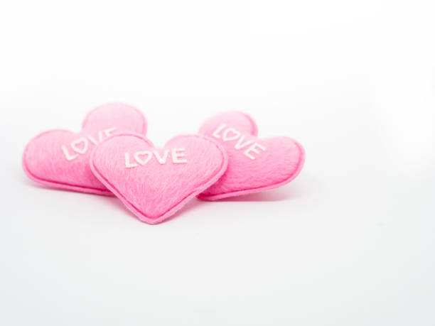 istock pastel pink heart sweet love with white background. 908141952