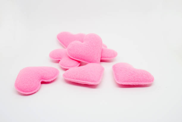 istock pastel pink heart sweet love with white background. 908142062