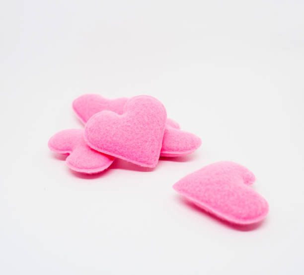 istock pastel pink heart sweet love with white background. 908142082