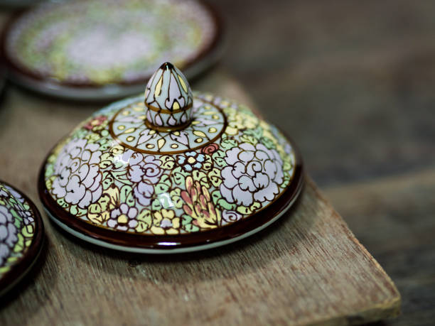 A traditional Thai Benjarong, ceramic, Thailand.