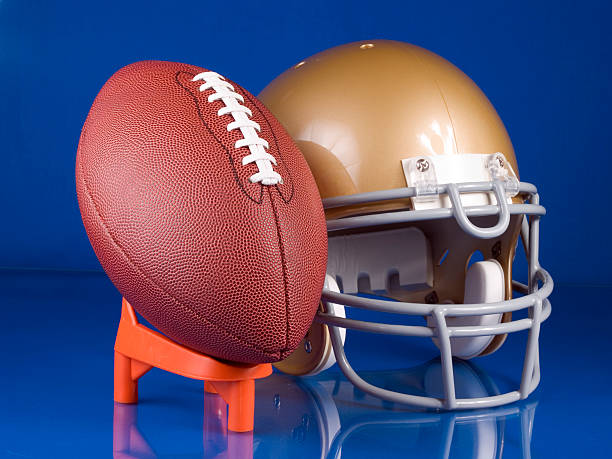 istock Football, Helmet and Tee on Blue 90814978