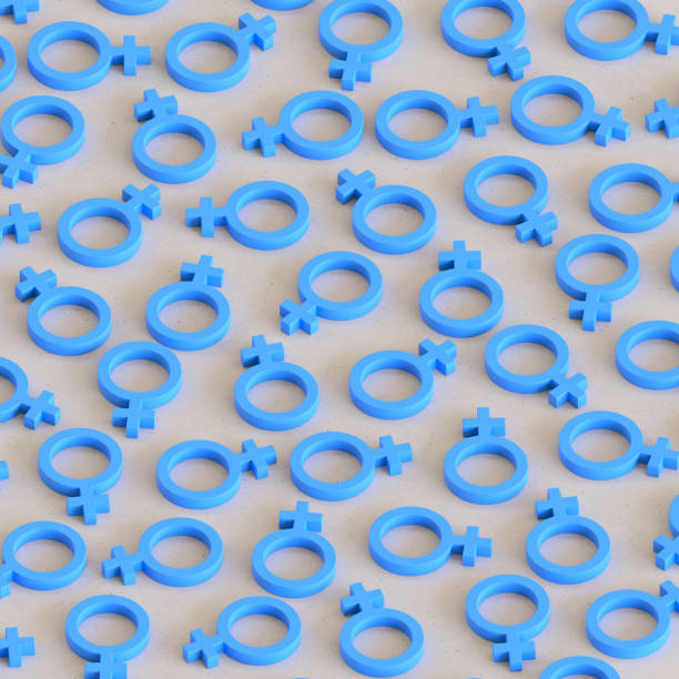 istock Isometric Blue Male Icons in a Tight Grid on a Simple Concrete Surface 908150944
