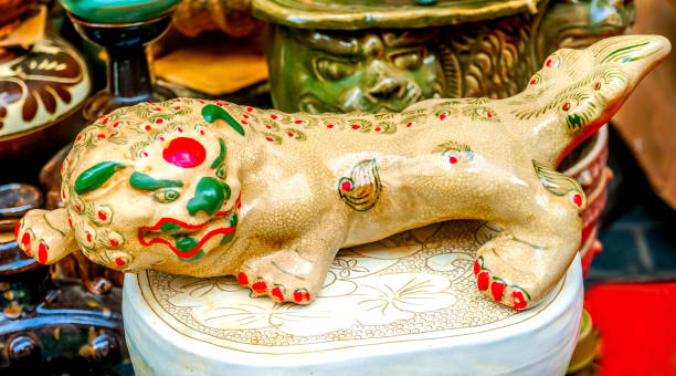 istock Chinese Replica Ceramic Dragon Panjuan Flea Market  Decorations Beijing China 908155052