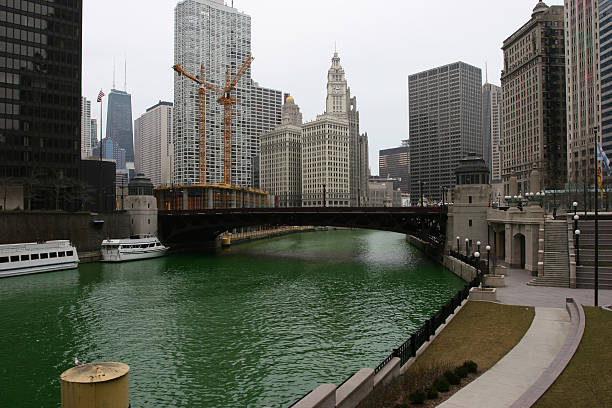 Canal in Chicago stock photo