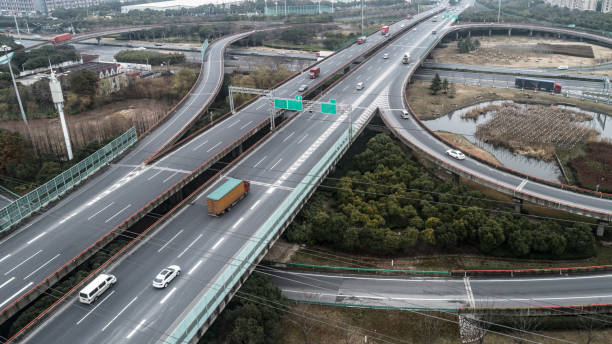 istock aerial view of a highway intersection 908160780