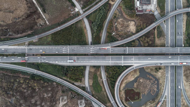 istock aerial view of a highway intersection 908160784