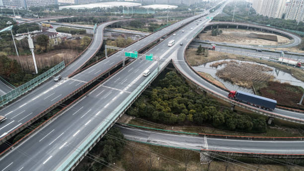 istock aerial view of a highway intersection 908160788