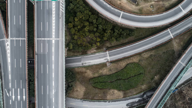 istock aerial view of a highway intersection 908160810