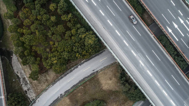 istock aerial view of a highway intersection 908160818