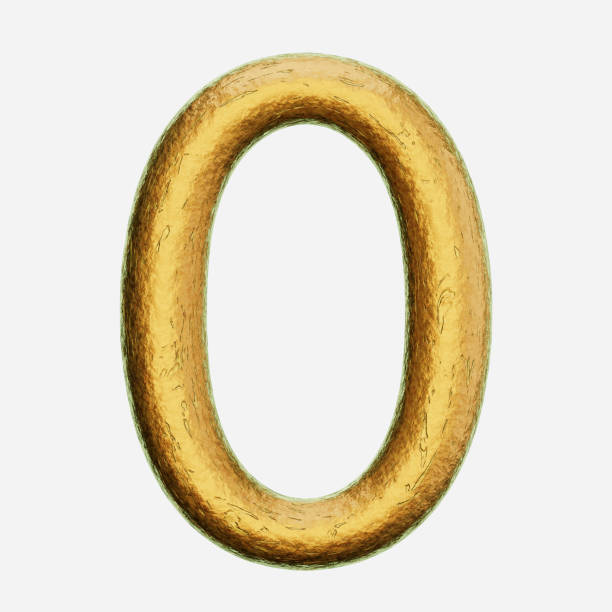 istock Rough Bronze Number 0 on a White Background 908161628