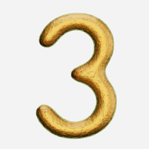 istock Rough Bronze Number 3 on a White Background 908161664