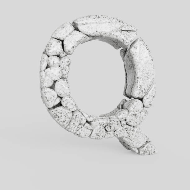 istock Upper Case Letter Q Made of Smooth Stones on a White Background 908161690