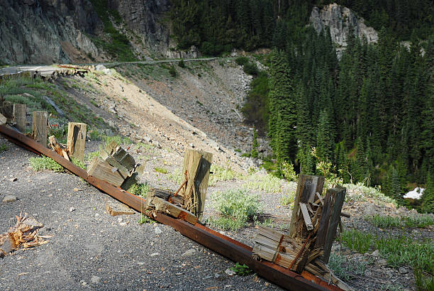 Twisted Guard Rail stock photo