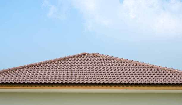 istock Roof and blue sky background 908164466