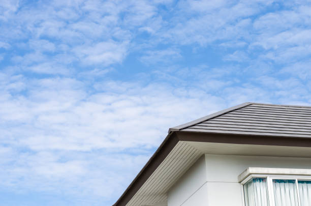 istock Roof and blue sky background 908164504