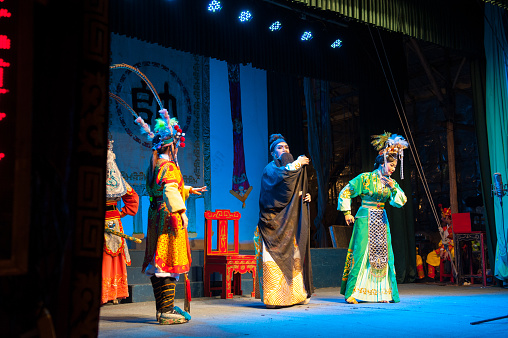 Hong Kong, China - September 1, 2013 : Cheung Chau Bun Festival, cantonese opera on September 1, 2013 in Cheung Chau, Hong Kong.