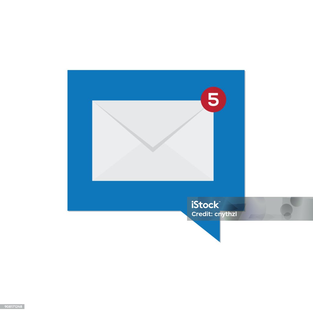 New Message Notification Mail stock vector