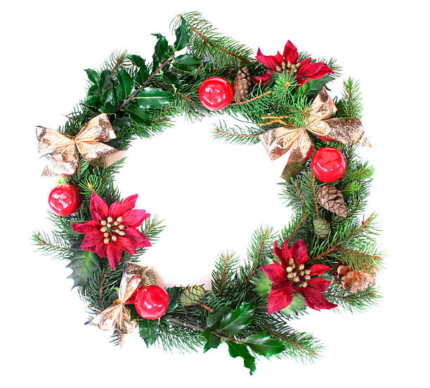 istock Christmas wreath on a wall during the festive season 90817271
