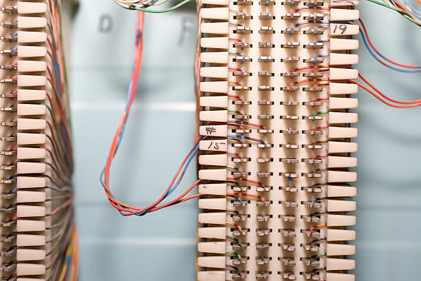 Phone system wiring stock photo