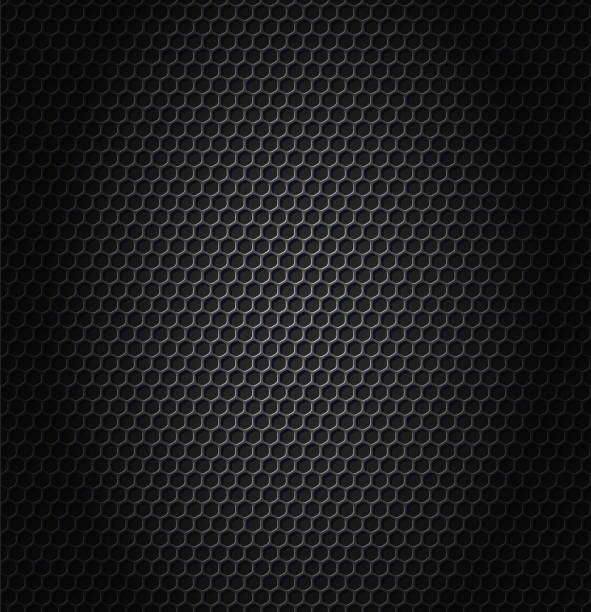 ilustrații de stoc cu hexagon metalic texture - model fagure