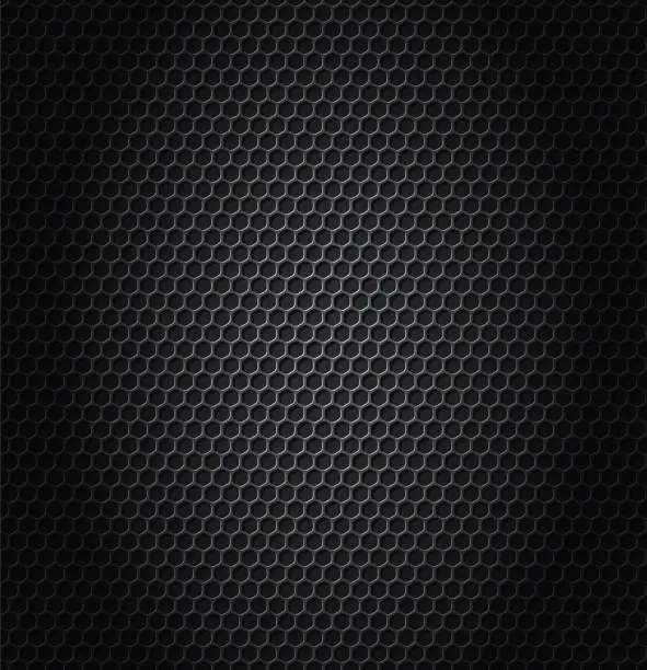Vector illustration of metallic hexagon texture