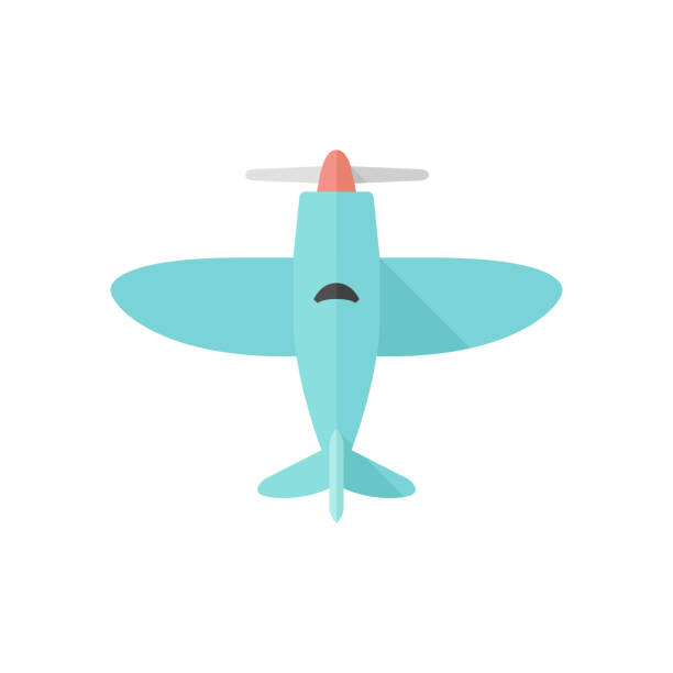 płaska ikona - wojna światowa - fighter plane aerospace industry air air vehicle stock illustrations