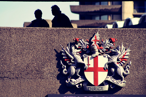 Plaque sign marks the entrance to the Ministry of Defence in London