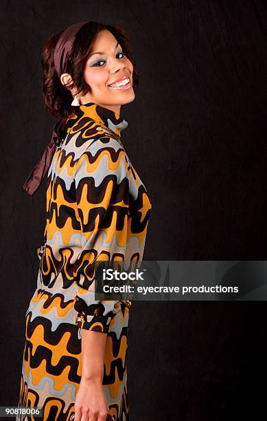 Retro Beautiful African American Woman Stock Photo - Download Image Now - 1960-1969, Adult, African Ethnicity