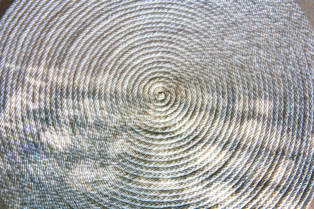 Rope roll spiral concept. Surface rope roll is spiral beauty. Black and white spiral line.
