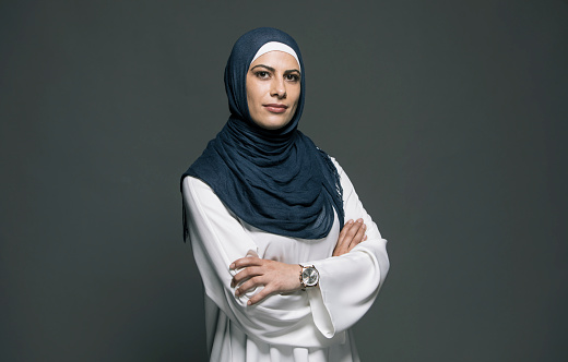 Portrait of confident middle eastern woman looking at camera