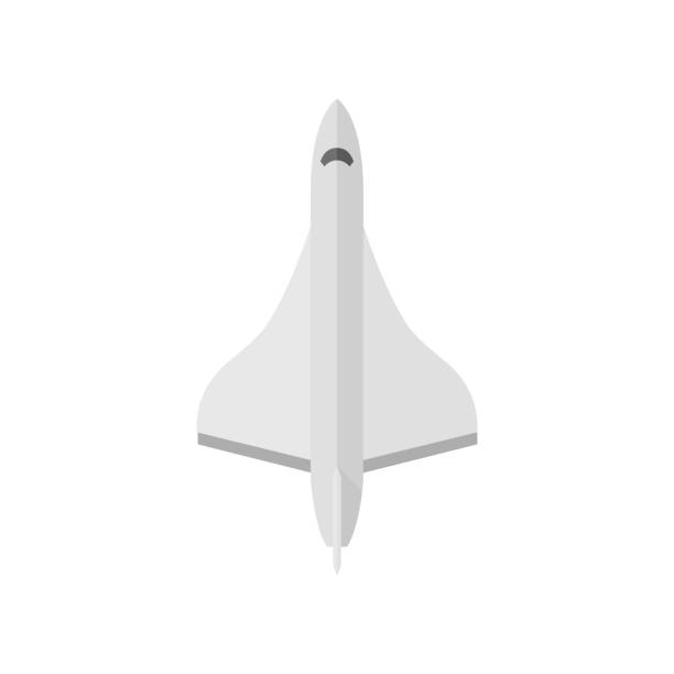 illustrations, cliparts, dessins animés et icônes de icône de plat - avion supersonique - armée de lair française